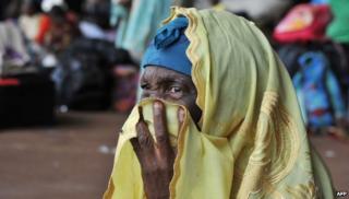 Displaced woman in Central African Republic (30 January 2014)