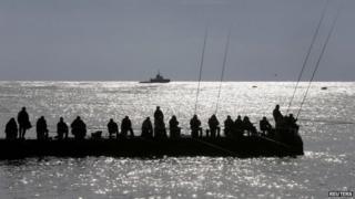 Fishing on the beach at Sochi