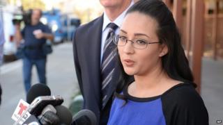 Cardosa's accuser speaks to the news media 20 January