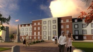 Artist's impression of the 33 apartments in Flint