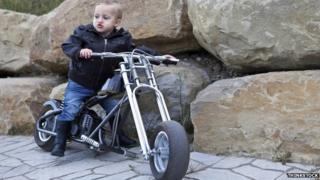 Toddler on a motorcycle
