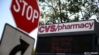 A stop sign is posted near CVS in Miami, Florida, on 5 February 2014