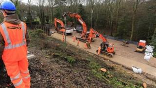 Repair work at Ockley
