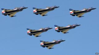 China's J-10 jets flying