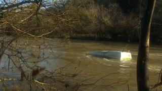 Semi-submerged van, Gunnislake, 1 February