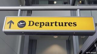 Departures sign