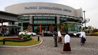 The main terminal building at Yangon International Airport
