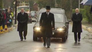 Funeral cortege at the Archbishop Tenison School