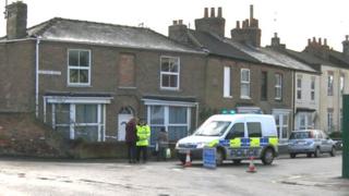 Police at Victoria Road, Wisbech