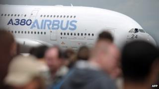Airbus A380 on display at the Paris Airshow