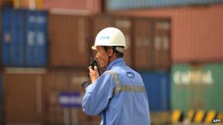 Shanghai port worker