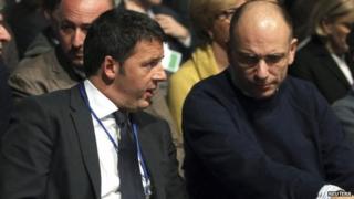 Matteo Renzi (L) with PM Enrico Letta. Photo: December 2013