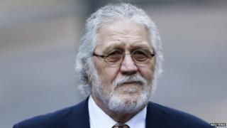Dave Lee Travis arriving at Southwark Crown Court on February 13