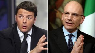 Matteo Renzi and Enrico Letta