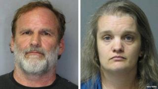 Dr Melvin Morse, 58, and his estranged wife Pauline Morse are seen in this combination of booking photos released by the Delaware State Police 9 August 2012