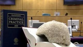 Law books and wig