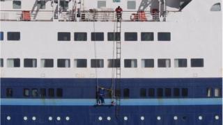 The ship was heading to Tilbury when the wave struck it in the English Channel on Friday