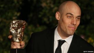 Joshua Oppenheimer with his Bafta
