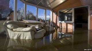 Flooded house