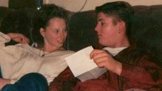A photograph of Kris Jarvis and his fiancée Tracey Fidler when they first met
