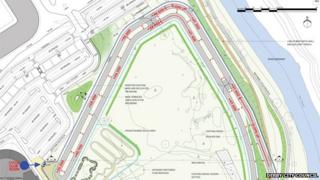 Map of proposed cycle track at The Sanctuary