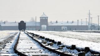 Entrance to Auschwitz Birkenau death camp (file pic)