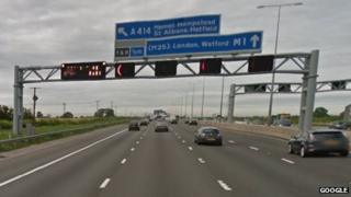 The M1 near St Albans