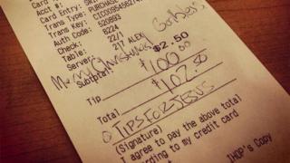 Apparently a Tips for Jesus receipt