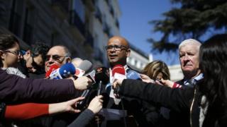 International Verification Commission members speak to the media in Madrid
