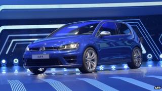 Volkswagen Golf on display
