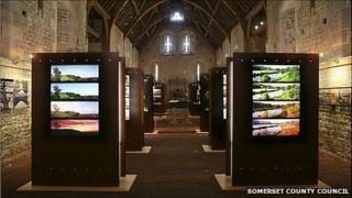 Somerset Rural Life Museum exhibition in the 14th Century Abbey Barn