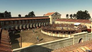 Virtual reconstruction of Roman 'gladiator school'