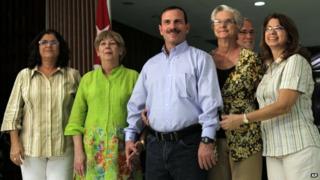 Fernando Gonzalez arrives at Havana airport (28 February 2014)