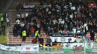 Swansea fans in Napoli