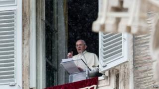 The Pope speaks in St Peter's Square