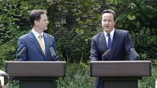 Nick Clegg, left, with David Cameron