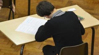 Boy sitting an exam
