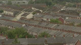 Aerial view of houses in Northern Ireland