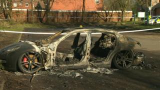 Burnt out car