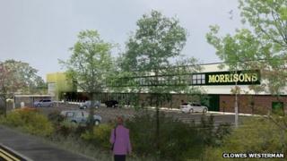 Artist impression of new supermarket in Ripley