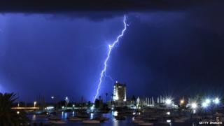 A lightning storm in Uruguay