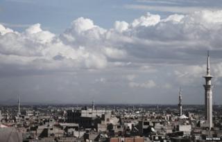 Clouds over the Douma district of Damascus (10 March 2014)