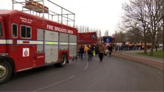 Fire protest marchers