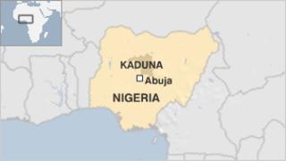Map showing Kaduna state, Nigeria
