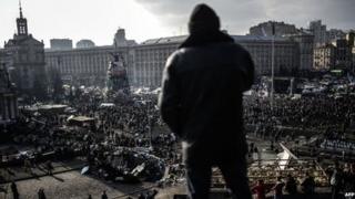 Anti government protesters attend a rally on Independence square