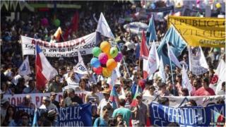 Protest in Santiago, Chile