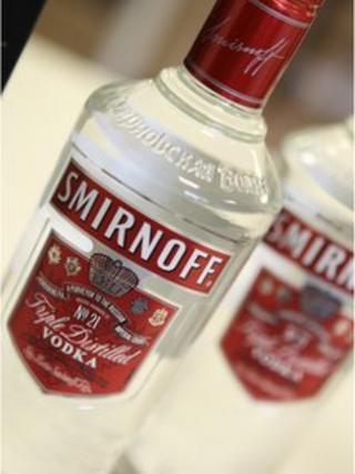 Bottles of Smirnoff Red