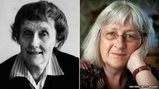 Astrid Lindgren in 1975 and Barbro Lindgren in 2012