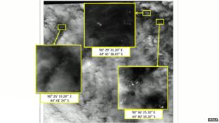 The images, given to the Malaysian Remote Sensing Agency by Airbus, show several light-coloured objects