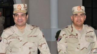 Field Marshal Abdul Fattah al-Sisi and Gen Sedki Sobhi (file)